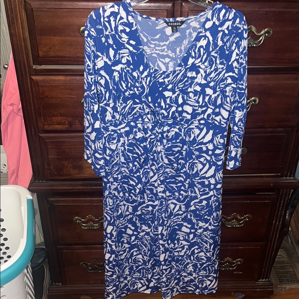 George - Women's Blue and White Dress